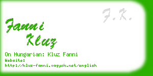 fanni kluz business card